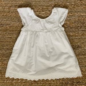White Flutter Sleeve Dress 6-12 mo Baby Girls